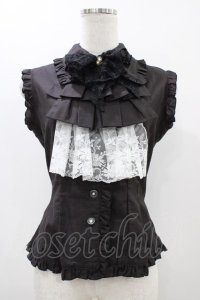 MARBLE / 蝶型コサージュフリルタイ付きノースリーブブラウス  ブラック H-25-12-02-1054-GO-BL-KB-ZT1208H