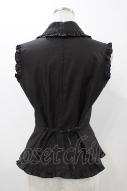 画像2: MARBLE / 蝶型コサージュフリルタイ付きノースリーブブラウス  ブラック H-25-12-02-1054-GO-BL-KB-ZH