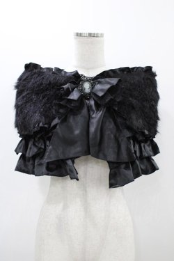 画像1: MARBLE / 豪華カメオ付きクラシカルケープ  ブラック H-25-12-02-1055-GO-JA-KB-ZH