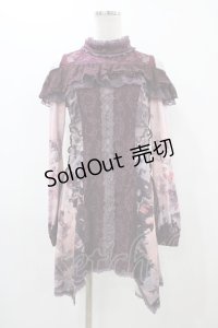 Ozz oneste / レースフリルオフショルチュニック  ボルドー H-25-12-02-1056-OO-TO-KB-ZH