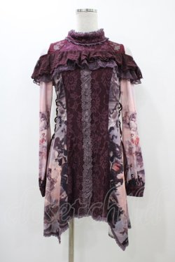 画像1: Ozz oneste / レースフリルオフショルチュニック  ボルドー H-25-12-02-1056-OO-TO-KB-ZH