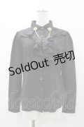 MARBLE / チェーンブローチ付ブラウス L ブラック H-25-12-02-1059-GO-BL-KB-ZH