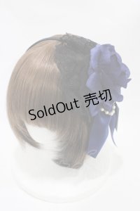 ATELIER PIERROT / 薔薇レースカチューシャ  黒×青薔薇 H-25-12-02-1002-EL-AC-KB-ZH