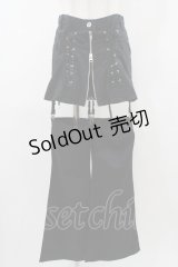 PEACE NOW / レッグカバー付レースアップパンツ  黒 H-25-12-02-1015-PU-PA-KB-ZH
