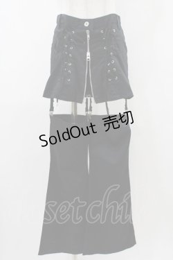 画像1: PEACE NOW / レッグカバー付レースアップパンツ  黒 H-25-12-02-1015-PU-PA-KB-ZH