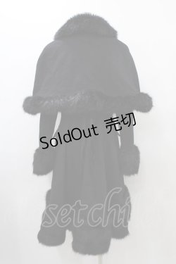 画像2: ATELIER PIERROT / ケープ付きファーコート  ブラック H-25-12-02-1017-EL-CO-KB-ZH