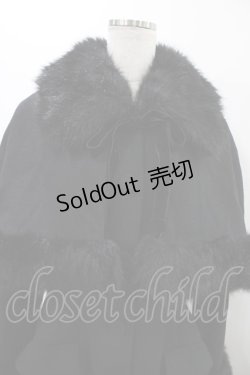 画像4: ATELIER PIERROT / ケープ付きファーコート  ブラック H-25-12-02-1017-EL-CO-KB-ZH