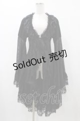 Qutie Frash / 後ろロングカーディガン  黒 H-25-12-02-1019-QU-TO-KB-ZH