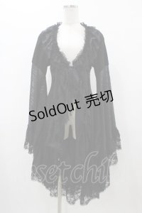 Qutie Frash / 後ろロングカーディガン  黒 H-25-12-02-1019-QU-TO-KB-ZH