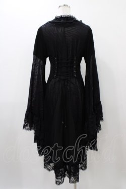 画像2: Qutie Frash / 後ろロングカーディガン  黒 H-25-12-02-1019-QU-TO-KB-ZH