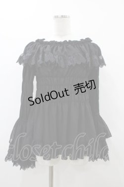 画像1: ATELIER PIERROT / ジュリエットブラウス  ブラック H-25-12-02-1021-EL-BL-KB-ZH