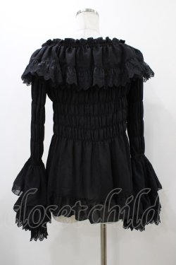 画像2: ATELIER PIERROT / ジュリエットブラウス  ブラック H-25-12-02-1021-EL-BL-KB-ZH