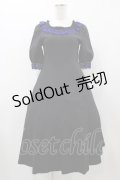 Moi-meme-Moitie / クロスアーチカトリーヌワンピース 9号 ブラック×ブルー H-25-12-02-1023-MO-OP-KB-ZT099