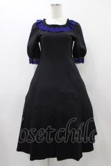 Moi-meme-Moitie / クロスアーチカトリーヌワンピース 9号 ブラック×ブルー H-25-12-02-1023-MO-OP-KB-ZT1208H