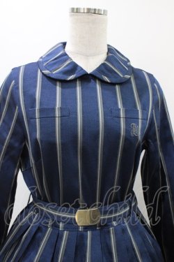 画像4: Jane Marple / レジメンタルストライプドミトリードレス  スティールブルー H-25-12-02-1025-JM-OP-KB-ZH