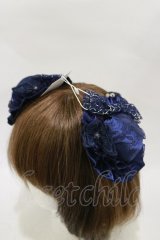 Hoshibako Works / 藤花集中華風お団子クリップ式ヘッドドレス ネイビー  H-25-12-02-023-LO-AC-NS-ZH