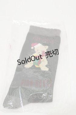 画像1: PINK HOUSE / クリスマスベアーズソックス  ブラック H-25-12-02-025-LO-ZA-NS-ZH