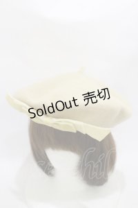 Maria pipi / ベルベットリボンベレー  アイボリー H-25-12-02-006-EL-AC-NS-ZH