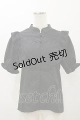 axes femme kawaii / アームカバー付チャイナ釦ブラウス M ブラック H-25-12-02-042-AX-BL-NS-ZH