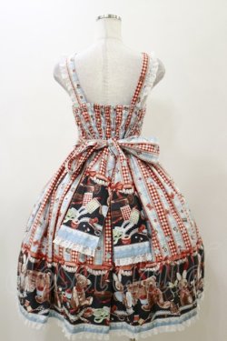 画像2: metamorphose / Happy Sewing Timeジャンパースカート+ヘッドドレスセット サイズ1 サックス/赤 H-25-12-02-043-ME-OP-NS-ZH