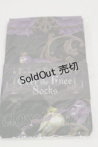 Enchantlic Enchantilly / Happy Violet Bird柄オーバーニー  ブラック H-25-12-02-007-LO-ZA-NS-ZH