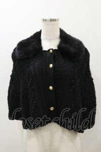 ALICE and the PIRATES / アラン編みショートケープ Free ブラック H-25-12-02-046-PA-TO-NS-ZH