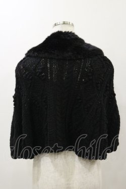 画像2: ALICE and the PIRATES / アラン編みショートケープ Free ブラック H-25-12-02-046-PA-TO-NS-ZH