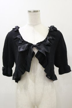 画像1: metamorphose / ハートすかしあみ半袖ボレロ Free ブラック H-25-12-02-047-ME-TO-NS-ZH