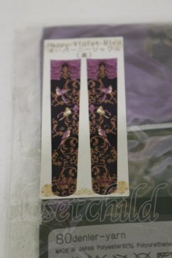 画像2: Enchantlic Enchantilly / Happy Violet Bird柄オーバーニー  ブラック H-25-12-02-007-LO-ZA-NS-ZH