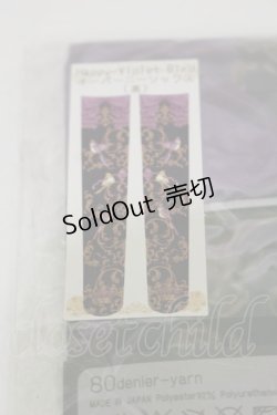 画像2: Enchantlic Enchantilly / Happy Violet Bird柄オーバーニー  ブラック H-25-12-02-007-LO-ZA-NS-ZH