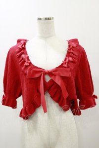 metamorphose / ハートすかしあみ半袖ボレロ Free レッド H-25-12-02-048-ME-TO-NS-ZH