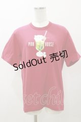 PINK HOUSE / クリームソーダプリントTシャツ L レッド H-25-12-02-051-LO-TS-NS-ZH
