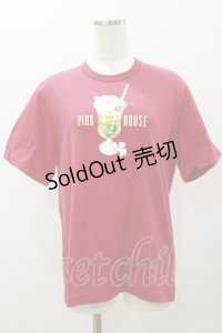 PINK HOUSE / クリームソーダプリントTシャツ L レッド H-25-12-02-051-LO-TS-NS-ZH
