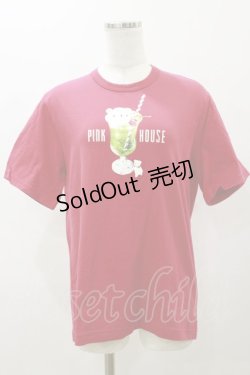 画像1: PINK HOUSE / クリームソーダプリントTシャツ L レッド H-25-12-02-051-LO-TS-NS-ZH