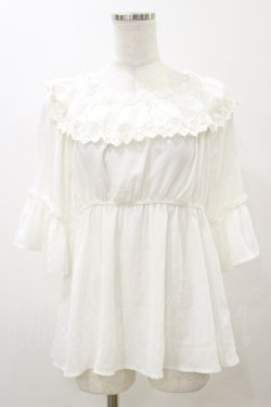 画像1: axes femme kawaii / エンパイアフリルブラウス M ホワイト H-25-12-02-052-AX-BL-NS-ZH