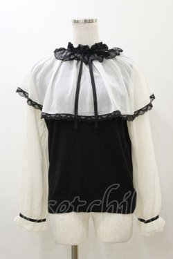 画像1: axes femme / ケープデザインニットプルオーバー M ブラック H-25-12-02-053-AX-TO-NS-ZH