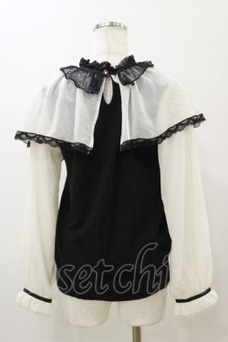 画像2: axes femme / ケープデザインニットプルオーバー M ブラック H-25-12-02-053-AX-TO-NS-ZH