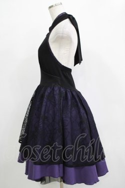 画像2: Qutie Frash / チャイナホルターワンピース  黒×紫 H-25-12-03-027-QU-OP-KB-ZH