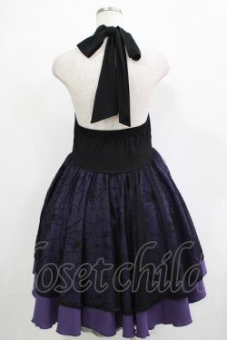 画像3: Qutie Frash / チャイナホルターワンピース  黒×紫 H-25-12-03-027-QU-OP-KB-ZH