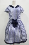 画像1: 【SALE】Jane Marple / ドビードットストライプワンピース - ブルー H-25-12-03-028-JM-OP-ET-ZT224 (1)