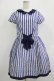 画像1: Jane Marple / ドビードットストライプワンピース - ブルー H-25-12-03-028-JM-OP-ET-ZH (1)