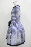 画像2: 【SALE】Jane Marple / ドビードットストライプワンピース - ブルー H-25-12-03-028-JM-OP-ET-ZT224 (2)