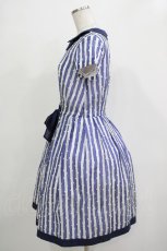 画像2: 【SALE】Jane Marple / ドビードットストライプワンピース - ブルー H-25-12-03-028-JM-OP-ET-ZT224 (2)