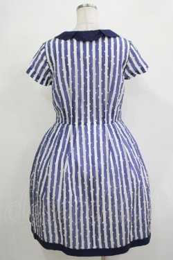 画像3: Jane Marple / ドビードットストライプワンピース - ブルー H-25-12-03-028-JM-OP-ET-ZH