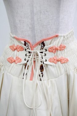 画像4: Ozz oneste / 和チャイナプリント刺繍スカート  アイボリー×オレンジ H-25-12-03-031-OO-SK-KB-ZH