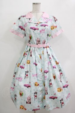 画像1: Emily Temple cute / アメリカンダイナーワンピース  サックス H-25-12-03-004-ET-OP-KB-ZH