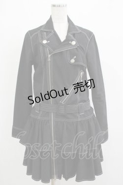 画像1: ALGONQUINS / ストライプライダースワンピース F 黒 H-25-12-03-037-AL-OP-KB-ZH