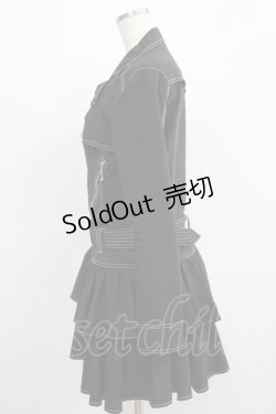 画像2: ALGONQUINS / ストライプライダースワンピース F 黒 H-25-12-03-037-AL-OP-KB-ZH