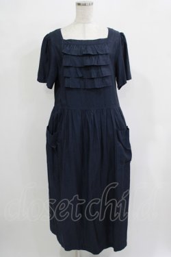 画像1: Jane Marple Dans Le Salon / バックリボンドレス M ネイビー H-25-12-03-038-JM-OP-KB-ZH