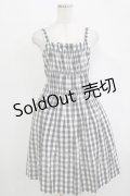 Jane Marple / ギンガムシャーリングキャミワンピース  ブラックギンガム H-25-12-03-041-JM-OP-KB-ZH